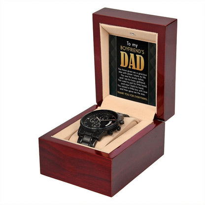 Boyfriend's Dad Chronograph Wrist Watch You Gave Me A Gracious Man Father's Day Birthday Gift - Mallard Moon Gift Shop