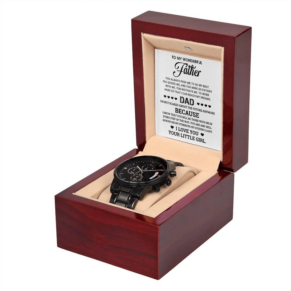 To My Wonderful Father You Are My Guiding Light Black Chronograph Watch - Mallard Moon Gift Shop