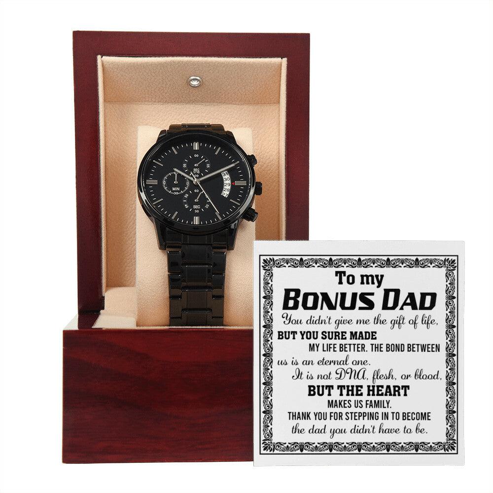 Bonus Dad Chronograph Watch - The Heart Makes Us Family Father's Day, Birthday Gift - Mallard Moon Gift Shop