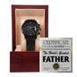 Dad Certificate of Achievement for the World's Greatest Father Black Chronograph Watch - Mallard Moon Gift Shop