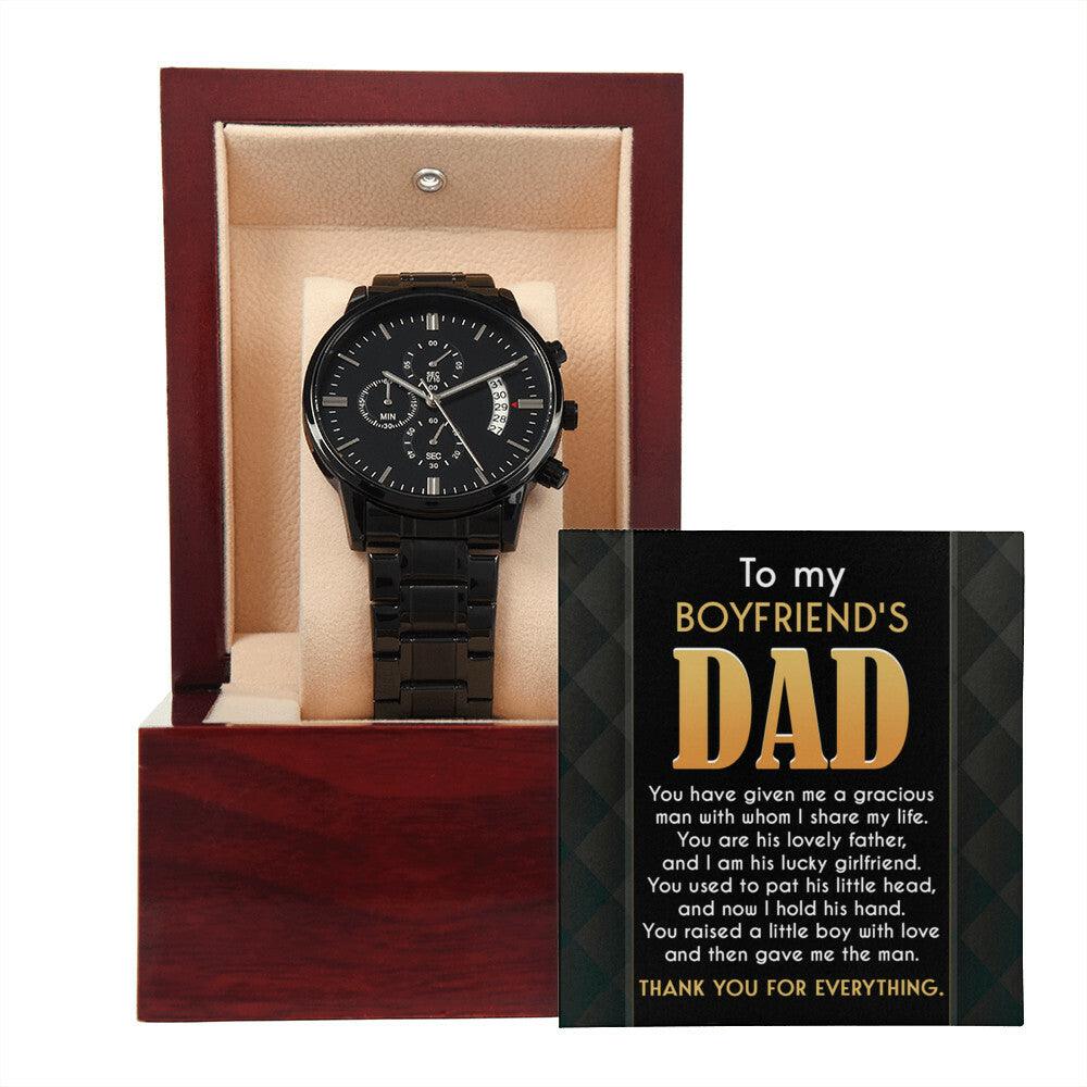 Boyfriend's Dad Chronograph Wrist Watch You Gave Me A Gracious Man Father's Day Birthday Gift - Mallard Moon Gift Shop