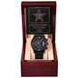 Husband Wedding Day Gift-Best Man-Star Of Fame-Black Chronograph Watch - Mallard Moon Gift Shop