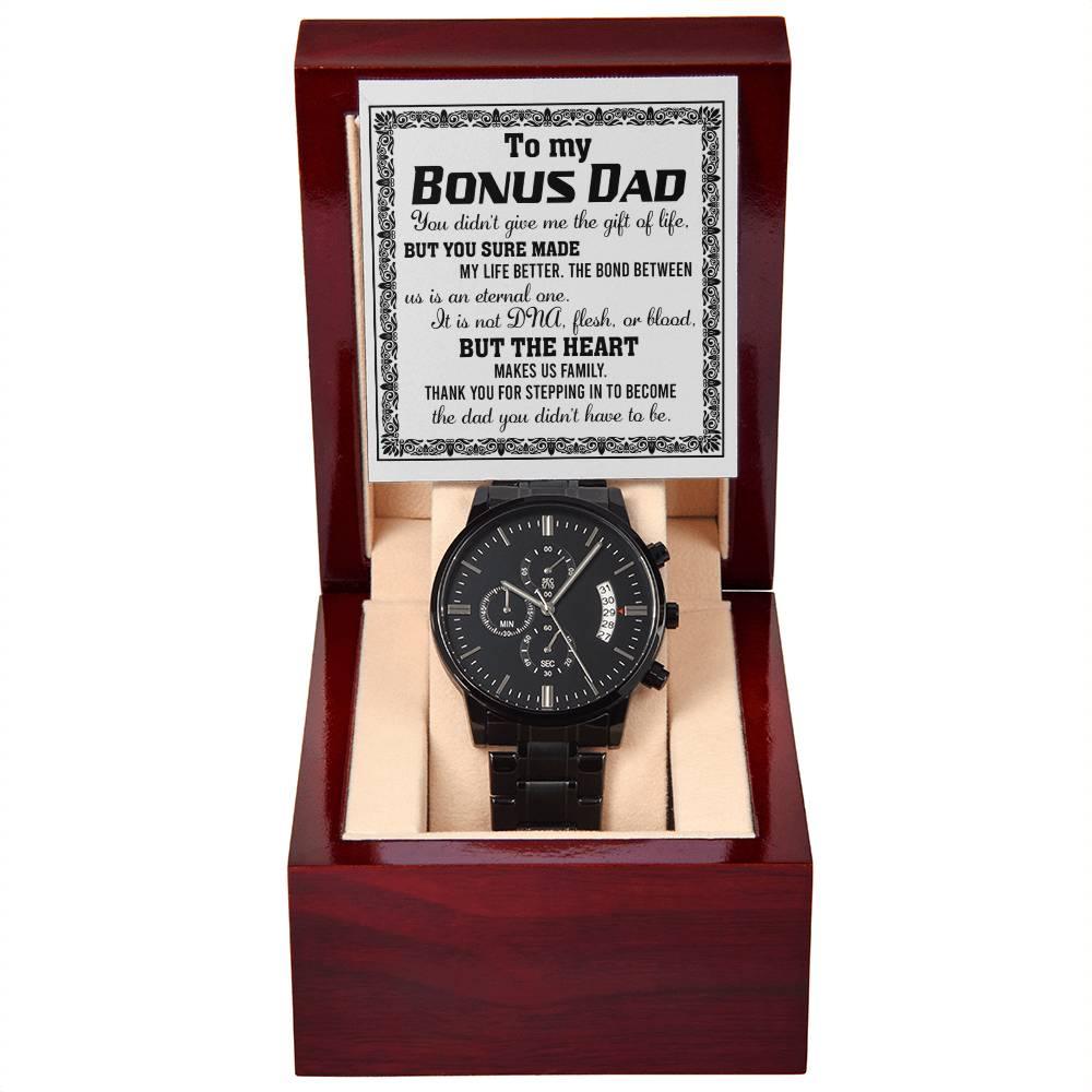 Bonus Dad Chronograph Watch - The Heart Makes Us Family Father's Day, Birthday Gift - Mallard Moon Gift Shop