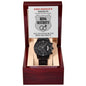 Gift for Best Man Top Secret Mission Ring Security Wedding Party Invite Black Chronograph Watch - Mallard Moon Gift Shop