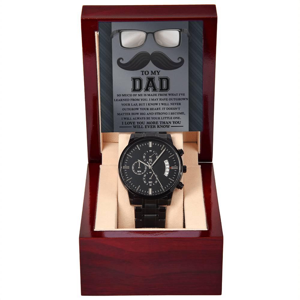 Gift for Dad - What I Learned From You Black Chronograph Watch - Mallard Moon Gift Shop