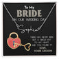 To My Bride on Our Wedding Day - You Have the Single Key to My Heart Signature Name Necklace - Mallard Moon Gift Shop