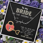 To My Bride on Our Wedding Day - You Have the Single Key to My Heart Signature Name Necklace - Mallard Moon Gift Shop