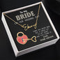 To My Bride on Our Wedding Day - You Have the Single Key to My Heart Signature Name Necklace - Mallard Moon Gift Shop