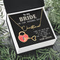 To My Bride on Our Wedding Day - You Have the Single Key to My Heart Signature Name Necklace - Mallard Moon Gift Shop