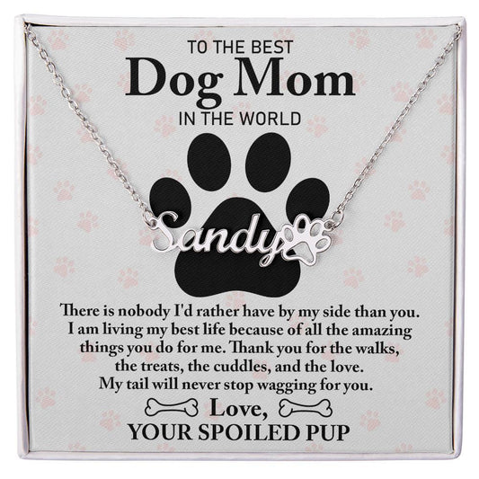 Personalized Pawprint Name Necklace for Dog Mom - Mallard Moon Gift Shop