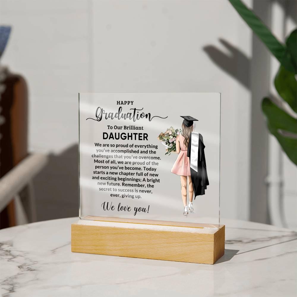 Daughter Personalized Graduation Keepsake Acrylic Plaque - Mallard Moon Gift Shop