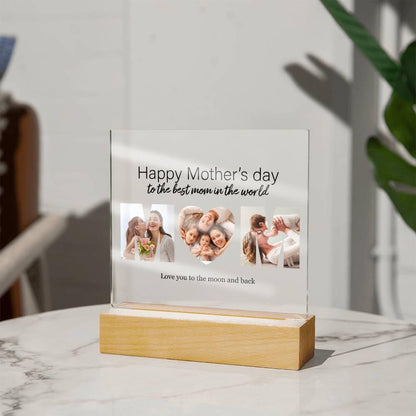 Custom MOM Photo Collage Acrylic Plaque Mother's Day Birthday Gift - Mallard Moon Gift Shop