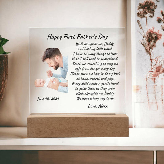 First Father's Day Custom Photo Upload Acrylic Plaque - Mallard Moon Gift Shop