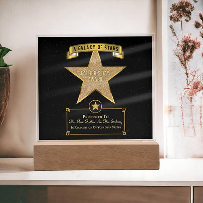 Father's Day Award for Best Father in the Galaxy Acrylic Plaque - Mallard Moon Gift Shop