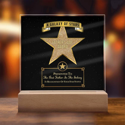 Father's Day Award for Best Father in the Galaxy Acrylic Plaque - Mallard Moon Gift Shop