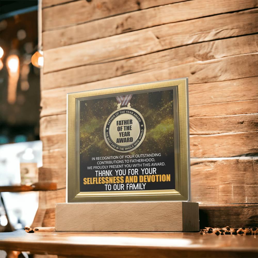 Father of the Year Award Gift for Dad Acrylic Plaque - Mallard Moon Gift Shop