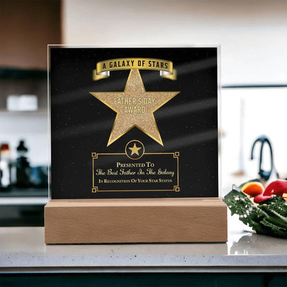 Father's Day Award for Best Father in the Galaxy Acrylic Plaque - Mallard Moon Gift Shop
