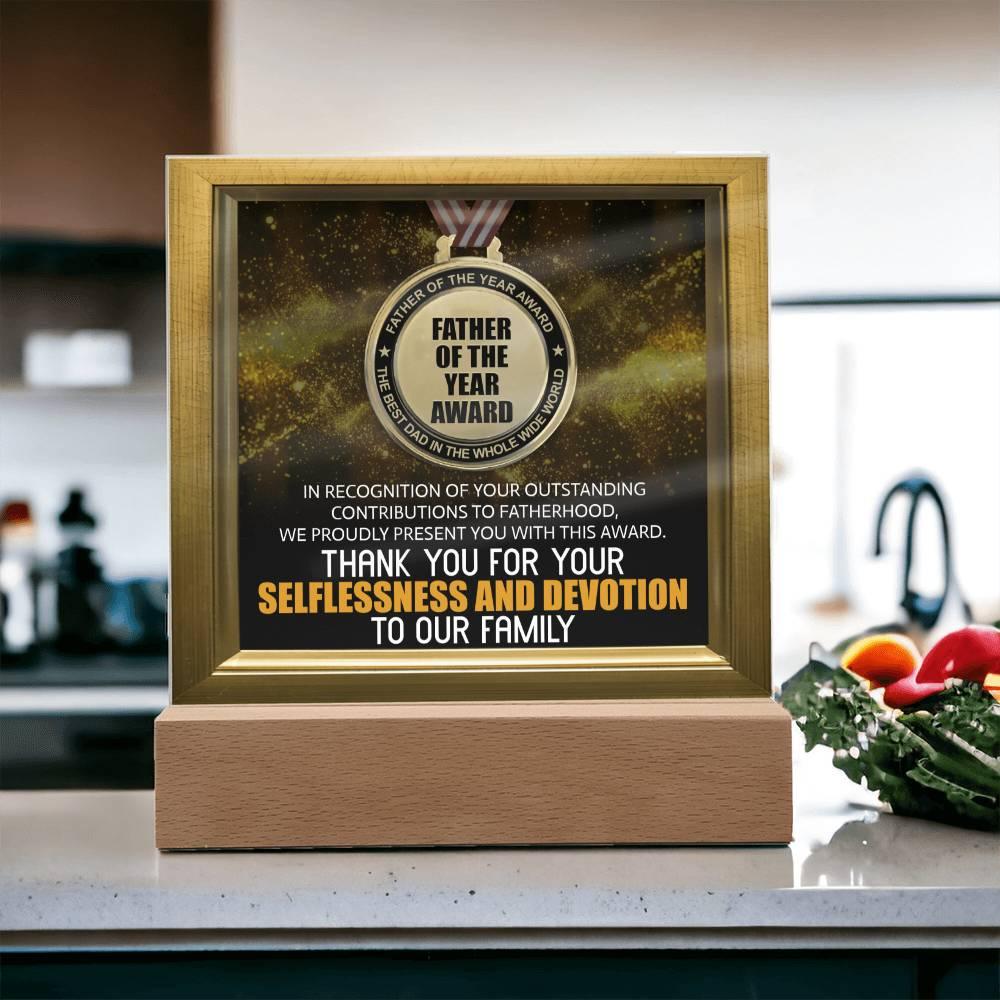 Father of the Year Award Gift for Dad Acrylic Plaque - Mallard Moon Gift Shop