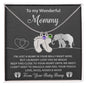 To My Wonderful Mommy I May be Just a Bump But I Love You So Much Engraved Name Baby Feet Necklace with Birthstone - Mallard Moon Gift Shop