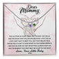Dear Mommy I Can't Wait to Meet You Pregnancy Gift Engraved Name Baby Feet Pendant Necklace with Birthstone - Mallard Moon Gift Shop