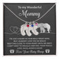 To My Wonderful Mommy I May be Just a Bump But I Love You So Much Engraved Name Baby Feet Necklace with Birthstone - Mallard Moon Gift Shop