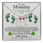 To My Mommy from Baby Bump - Personalized Baby Feet Necklace – Custom Name & Birthstone Pendant St. Patrick's Day Gift - Mallard Moon Gift Shop