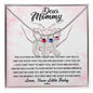 Dear Mommy I Can't Wait to Meet You Pregnancy Gift Engraved Name Baby Feet Pendant Necklace with Birthstone - Mallard Moon Gift Shop