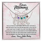 Dear Mommy I Can't Wait to Meet You Pregnancy Gift Engraved Name Baby Feet Pendant Necklace with Birthstone - Mallard Moon Gift Shop
