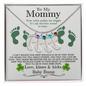 To My Mommy from Baby Bump - Personalized Baby Feet Necklace – Custom Name & Birthstone Pendant St. Patrick's Day Gift - Mallard Moon Gift Shop