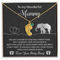 To My Wonderful Mommy I May be Just a Bump But I Love You So Much Engraved Name Baby Feet Necklace with Birthstone - Mallard Moon Gift Shop