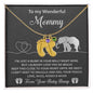 To My Wonderful Mommy I May be Just a Bump But I Love You So Much Engraved Name Baby Feet Necklace with Birthstone - Mallard Moon Gift Shop
