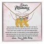 Dear Mommy I Can't Wait to Meet You Pregnancy Gift Engraved Name Baby Feet Pendant Necklace with Birthstone - Mallard Moon Gift Shop
