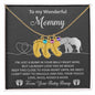 To My Wonderful Mommy I May be Just a Bump But I Love You So Much Engraved Name Baby Feet Necklace with Birthstone - Mallard Moon Gift Shop