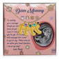 Dear Mommy I Am On My Way Baby Feet Engraved Name Charm Pendant Necklace with Birthstone - Mallard Moon Gift Shop
