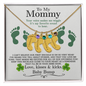 To My Mommy from Baby Bump - Personalized Baby Feet Necklace – Custom Name & Birthstone Pendant St. Patrick's Day Gift - Mallard Moon Gift Shop