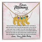 Dear Mommy I Can't Wait to Meet You Pregnancy Gift Engraved Name Baby Feet Pendant Necklace with Birthstone - Mallard Moon Gift Shop