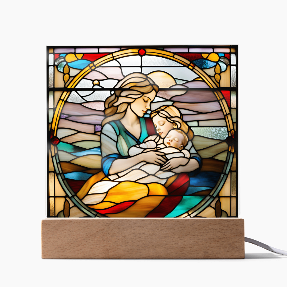 A Mother's Love" LED Acrylic Plaque – A Heartwarming Gift for Mother's Day, Baby Showers, or New Baby Arrival - Mallard Moon Gift Shop