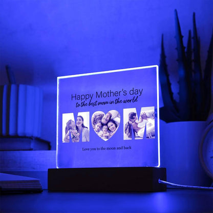 Custom MOM Photo Collage Acrylic Plaque Mother's Day Birthday Gift - Mallard Moon Gift Shop