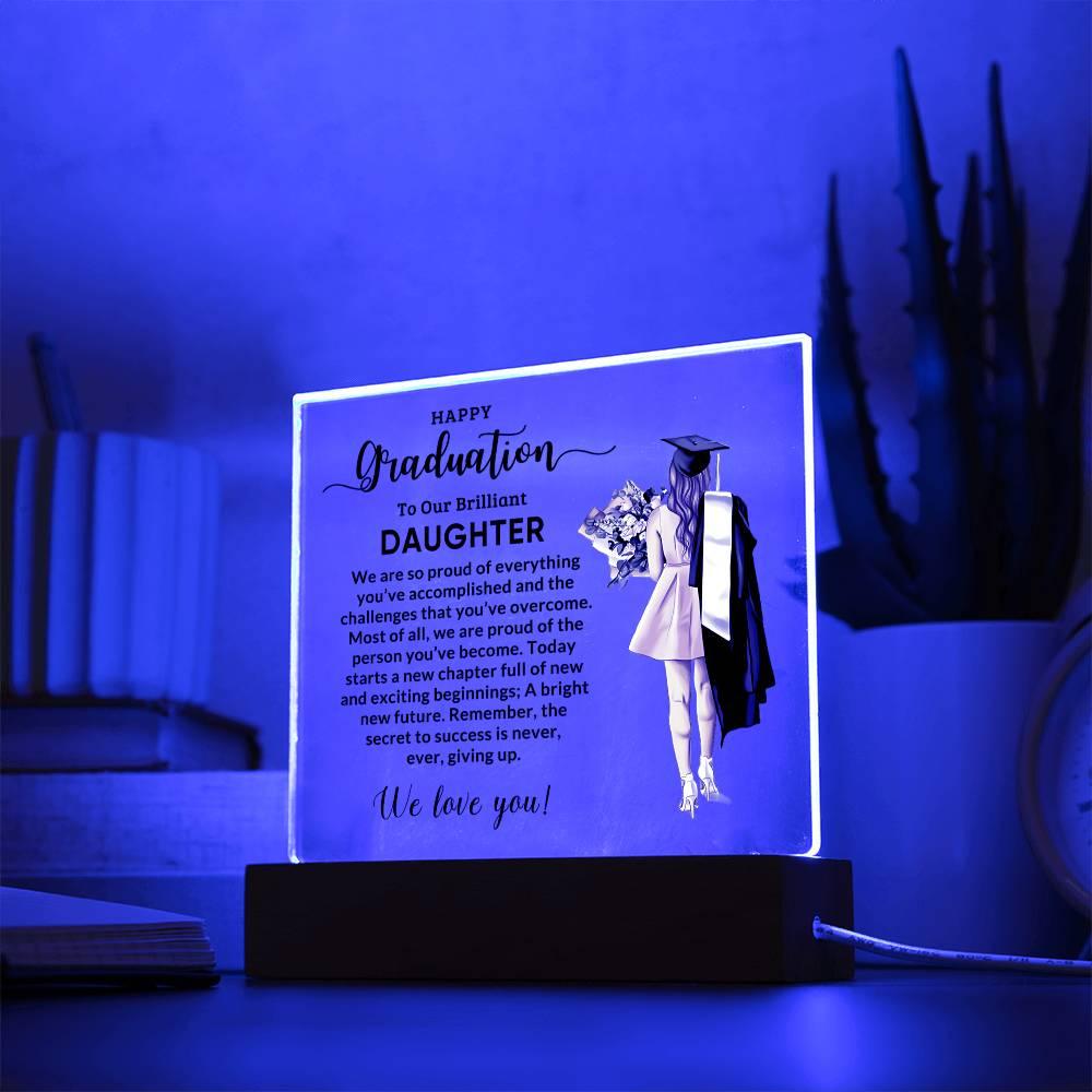 Daughter Personalized Graduation Keepsake Acrylic Plaque - Mallard Moon Gift Shop