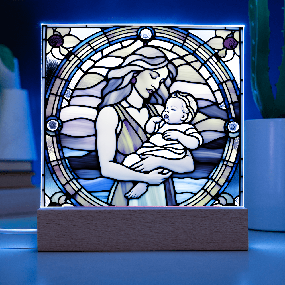 Guided by Love Stained Glass-Style LED Acrylic Plaque – A Beautiful Mother's Day or New Mom Baby Shower Gift - Mallard Moon Gift Shop