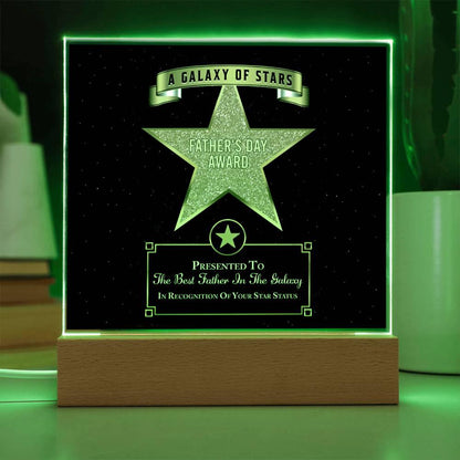 Father's Day Award for Best Father in the Galaxy Acrylic Plaque - Mallard Moon Gift Shop