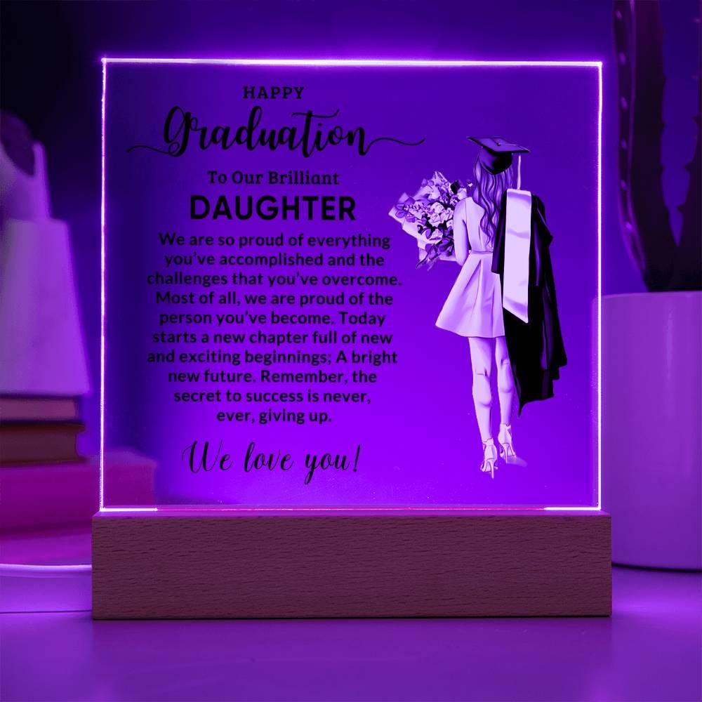 Daughter Personalized Graduation Keepsake Acrylic Plaque - Mallard Moon Gift Shop