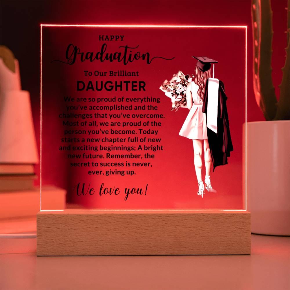 Daughter Personalized Graduation Keepsake Acrylic Plaque - Mallard Moon Gift Shop