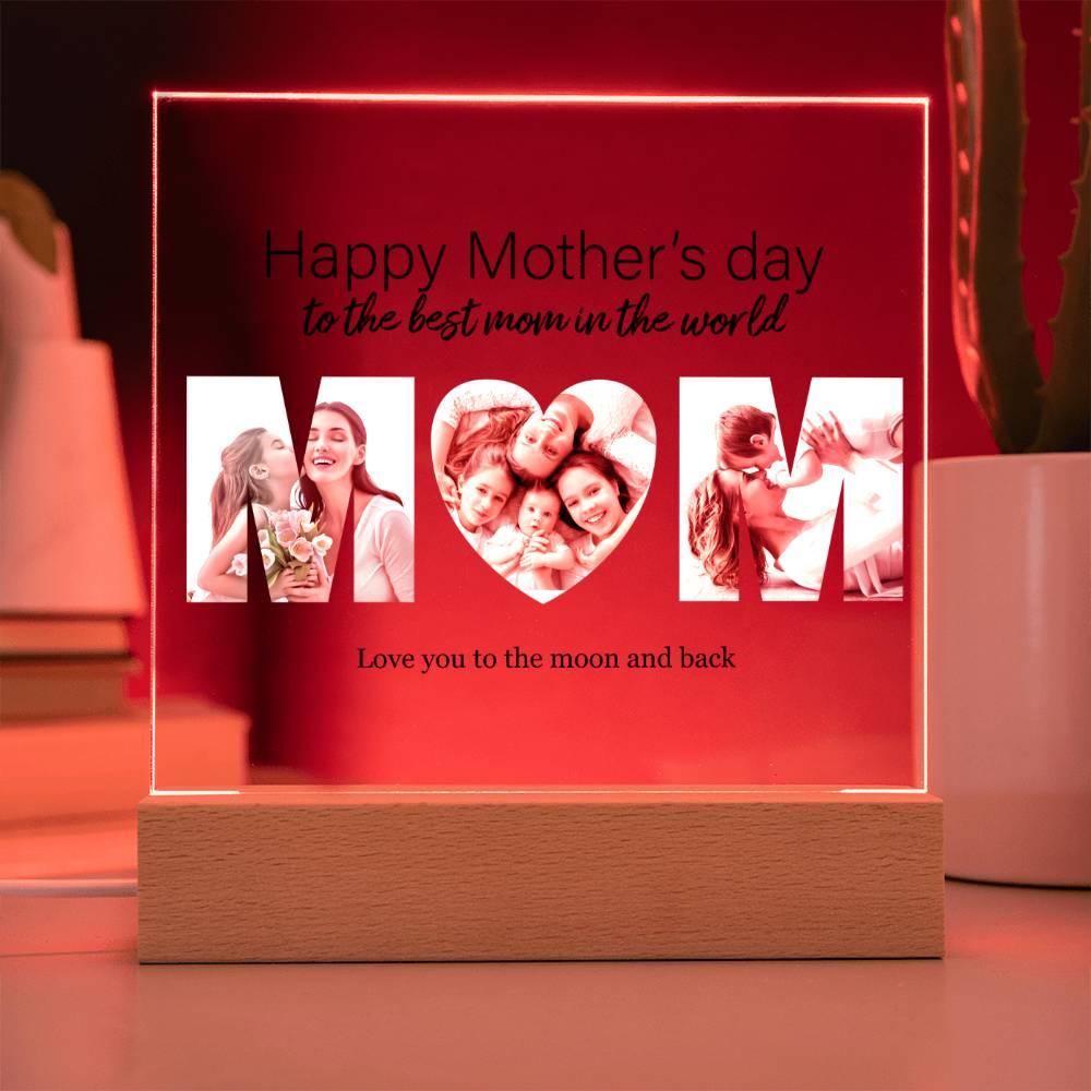 Custom MOM Photo Collage Acrylic Plaque Mother's Day Birthday Gift - Mallard Moon Gift Shop