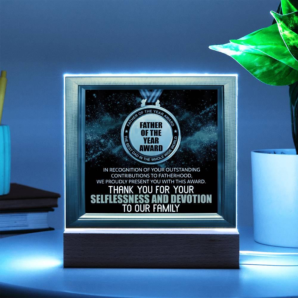 Father of the Year Award Gift for Dad Acrylic Plaque - Mallard Moon Gift Shop