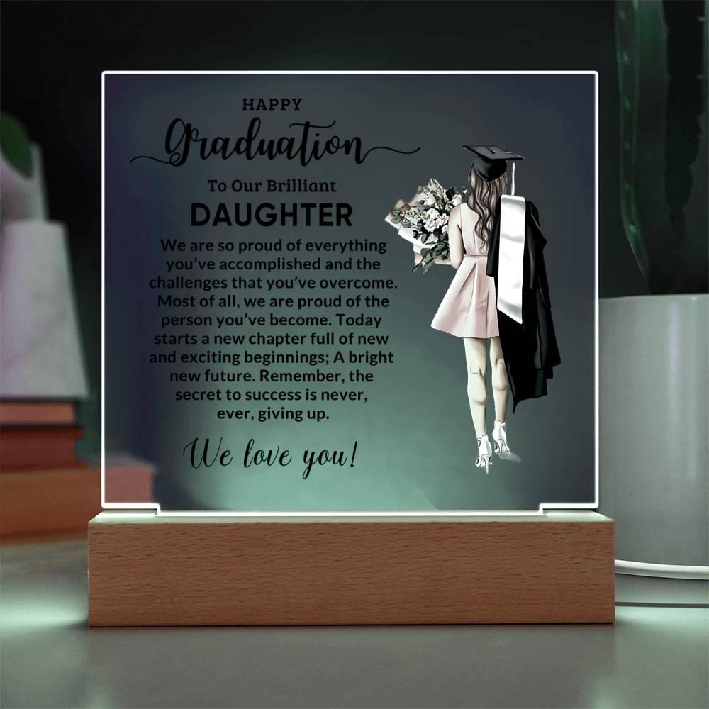 Daughter Personalized Graduation Keepsake Acrylic Plaque - Mallard Moon Gift Shop