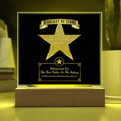 Father's Day Award for Best Father in the Galaxy Acrylic Plaque - Mallard Moon Gift Shop