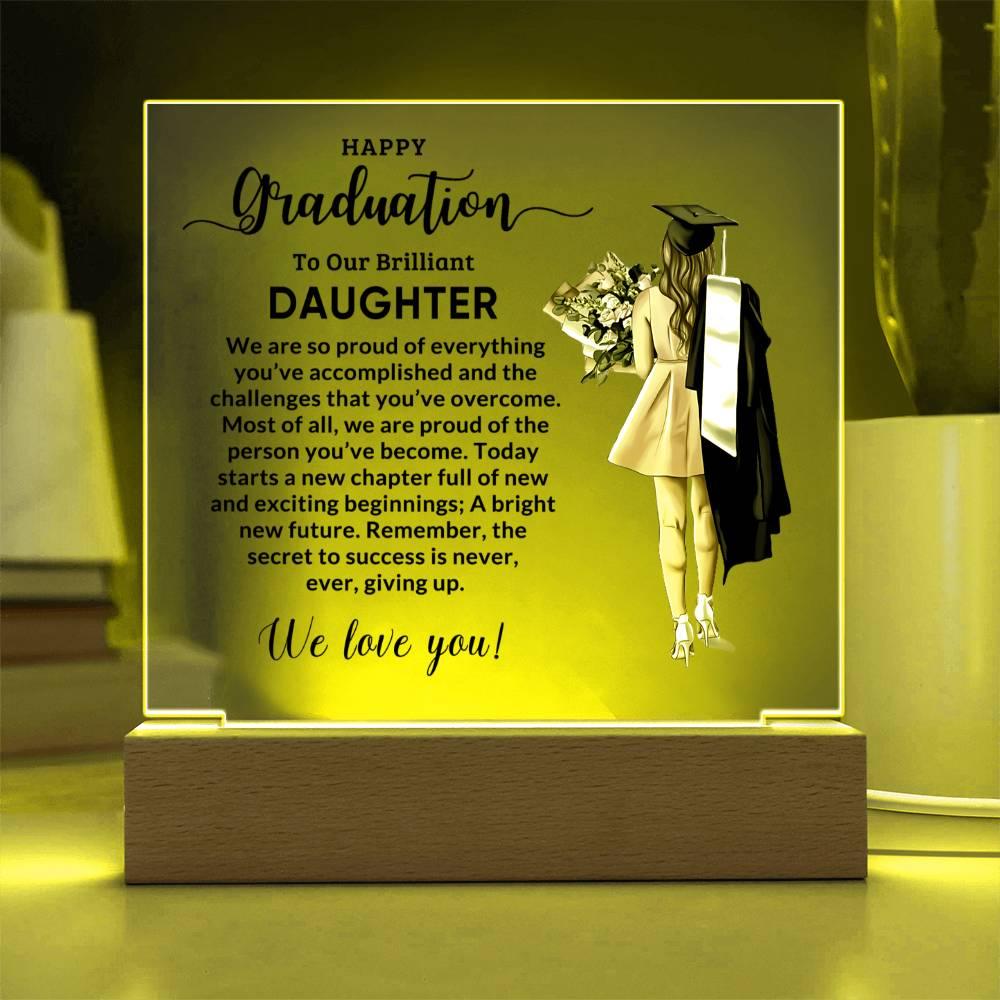 Daughter Personalized Graduation Keepsake Acrylic Plaque - Mallard Moon Gift Shop