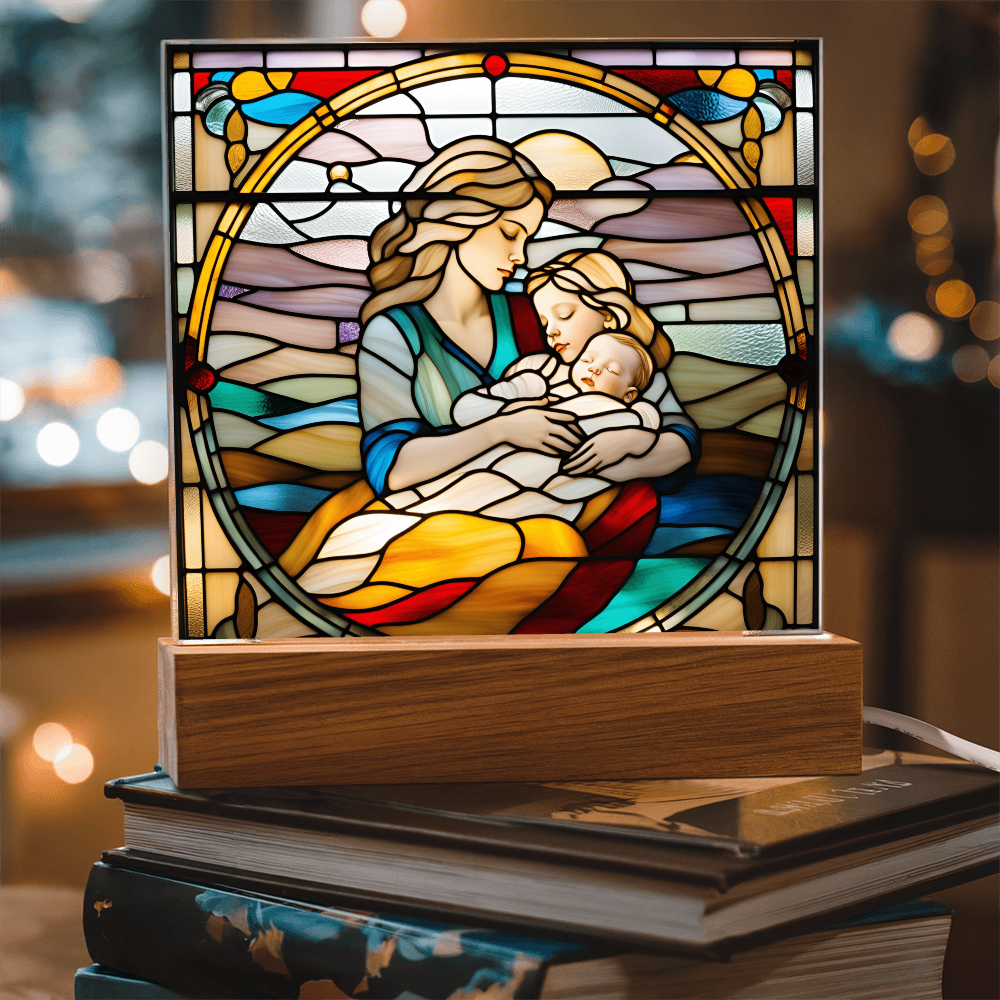 A Mother's Love" LED Acrylic Plaque – A Heartwarming Gift for Mother's Day, Baby Showers, or New Baby Arrival - Mallard Moon Gift Shop