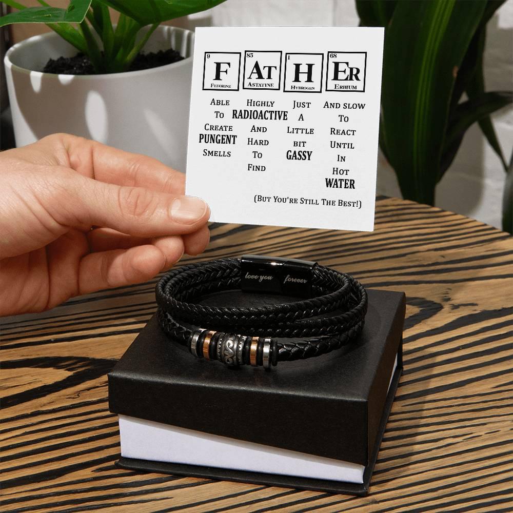 Gift for Father Element Chart You are Still The Best Braided Leather Men's Bracelet - Mallard Moon Gift Shop